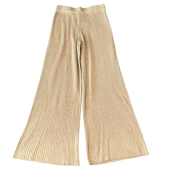 The Drop NWT Wide Leg Ribbed Sweater Pants Womens Size M Knit Stretch Soft Cozy - Picture 1 of 10
